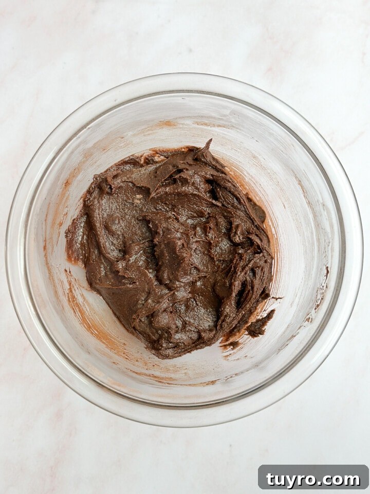 batter with chocolate chips added.