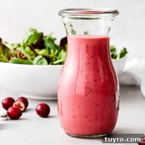 14 Fresh Salad Dressings and Vinaigrettes You’ll Love 17 A bottle of cranberry vinaigrette.