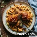 Kimchi Chicken and Waffles